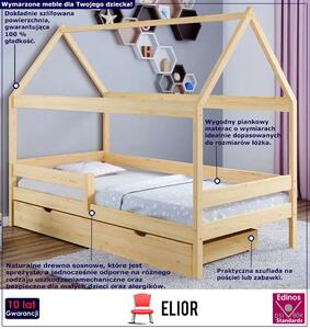 Drewniane łóżko dla dziecka z szufladą, sosna - Petit 4X 160x80 cm