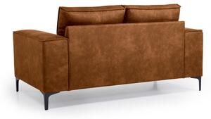 Koniakowa sofa z imitacji skóry 164 cm Copenhagen – Scandic