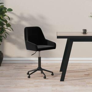 Obrotowe krzesło biurowe, czarne, tapicerowane aksamitem