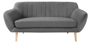 Szara aksamitna sofa Mazzini Sofas Sardaigne, 158 cm