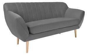 Szara aksamitna sofa Mazzini Sofas Sardaigne, 158 cm