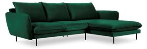 Zielona narożna aksamitna sofa prawostronna Cosmopolitan Design Vienna