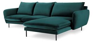 Morska narożna aksamitna sofa prawostronna Cosmopolitan Design Vienna