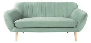 Miętowa aksamitna sofa Mazzini Sofas Sardaigne, 158 cm