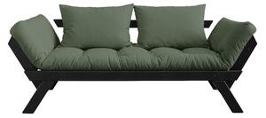 Sofa rozkładana z zielonym pokryciem Karup Design Bebop Black/Olive Green