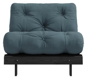 Fotel rozkładany z niebieskozielonym pokryciem Karup Design Black/Petrol Blue