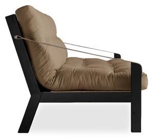 Sofa rozkładana z brązowym obiciem Karup Design Poetry Black/Mocca