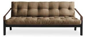 Sofa rozkładana z brązowym obiciem Karup Design Poetry Black/Mocca