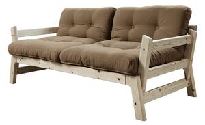 Sofa rozkładana z brązowym pokryciem Karup Design Step Natural/Mocca