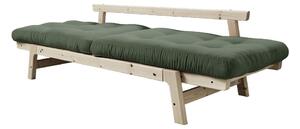 Sofa rozkładana z zielonym pokryciem Karup Design Step Natural/Olive Green