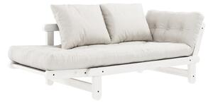 Sofa rozkładana z jasnobeżowym pokryciem Karup Design Beat White/Natural