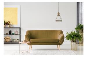 Aksamitna sofa w kolorze złota Mazzini Sofas Benito, 158 cm