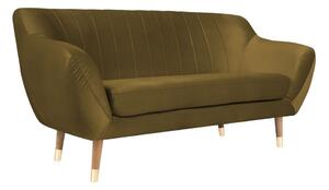 Aksamitna sofa w kolorze złota Mazzini Sofas Benito, 158 cm