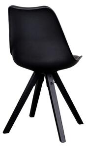 Zestaw 2 czarnych krzeseł z czarnymi nogami House Nordic Bergen
