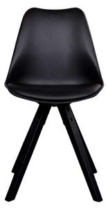 Zestaw 2 czarnych krzeseł z czarnymi nogami House Nordic Bergen