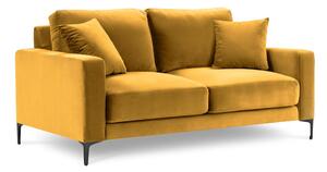 Żółta aksamitna sofa Kooko Home Harmony, 158 cm