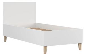 -10% z kodem BTS10 - Łóżko Figo 90x200 cm z drabinkami – białe, drewniane nogi, stelaż sosnowy, bez materaca