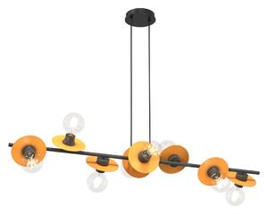 Czarno-pomarańczowa regulowana lampa wisząca - D160 H9-Z07
