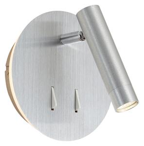 Nowoczesna stalowa lampa ścienna z diodą LED i USB-C - Croft