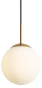 Lampa wisząca Art Deco złota ze szkłem opalowym IP44 - Flore