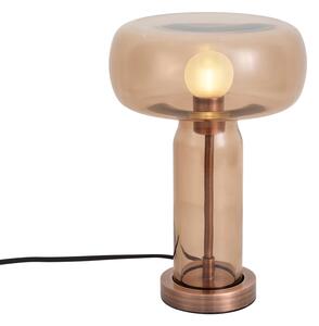 Lampa stołowa Hotel Chic ciemny brąz z brązowym szkłem - Amara