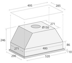 Okap CONCEPT OPI3060 Srebrny 517m3/h 60dB klasa C WÅÄ cznik i wyÅÄ cznik oÅwietlenia