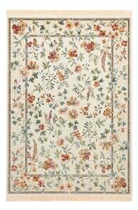 Kremowy dywan z wiskozy 95x140 cm Oriental Flowers – Nouristan