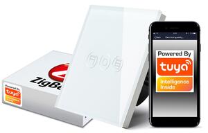 Włącznik Rolet Dotykowy Szklany Tuya Zigbee Biały