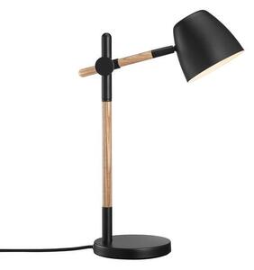 Lampa biurkowa Theo - Nordlux, drewniane ramię, czarna