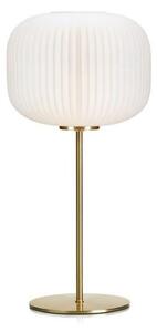 Elegancka lampa stołowa Sober - złota, szklany klosz