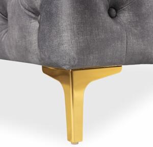 Sofa SORRENTO 2S Dwuosobowa Szara Welurowa Nowoczesna Glamour