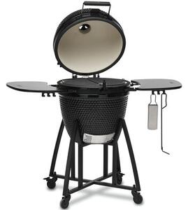 Grill ogrodowy ceramiczny węglowy KOLER Kamado EG21 Zamykany, okrągły, półki boczne, termometr, kółka