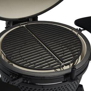 Grill ogrodowy ceramiczny węglowy KOLER Kamado EG21 Zamykany, okrągły, półki boczne, termometr, kółka
