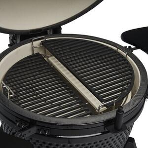 Grill ogrodowy ceramiczny węglowy KOLER Kamado EG21 Zamykany, okrągły, półki boczne, termometr, kółka