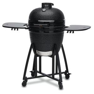 Grill ogrodowy ceramiczny węglowy KOLER Kamado EG21 Zamykany, okrągły, półki boczne, termometr, kółka