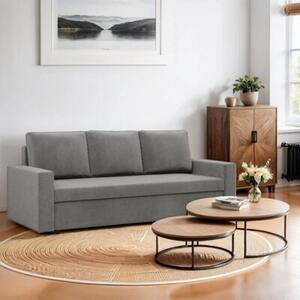 Kanapa 3 osobowa, BLOM, velvet, 220x92x92 cm, jasny szary | TYLETEGOTU