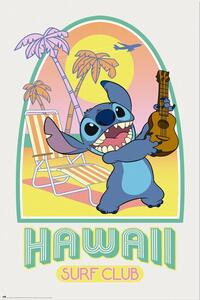 Plakat, Obraz Stitch - Hawaii Club Surf
