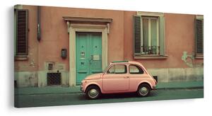 Obraz vintage auto przed domem