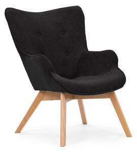 Czarny sztruksowy fotel Niko – Ropez