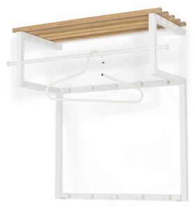 Biały/w naturalnym kolorze metalowy wieszak ścienny z półką 76 cm Rizzoli – Spinder Design