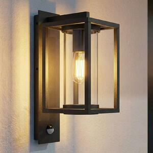 Lampa zewnętrzna z czujnikiem ruchu Ferda Lucande, możliwość ściemniania, czarny, aluminium, nowoczesny