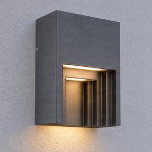Kinkiet zewnętrzny LED Aurali Lindby, czarny, aluminium, nowoczesny