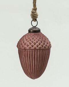 Bombka szklana Acorn Burgundy 7x10 cm