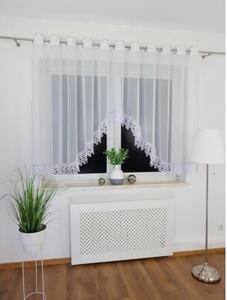 Firana gotowa 400x145 cm - Åukowa, gipiura i cyrkonie, przelotki, biaÅa