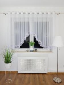Firana gotowa 400x145 cm - Åukowa, gipiura i cyrkonie, przelotki, biaÅa