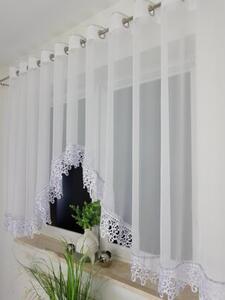 Firana gotowa 400x145 cm - Åukowa, gipiura i cyrkonie, przelotki, biaÅa