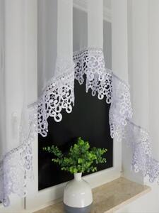 Firana gotowa 400x145 cm - Åukowa, gipiura i cyrkonie, przelotki, biaÅa