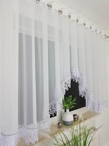 Firana gotowa 400x145 cm - Åukowa, gipiura i cyrkonie, przelotki, biaÅa