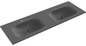 Mexen Vela umywalka wpuszczana w blat podwójna 141 x 46,5 cm, czarna mat - 25231471D