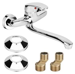 Bateria kuchenna ścienna obracana 360 jednouchwytowa chrom 24 cm